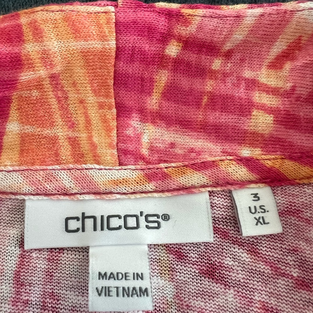 NEW Chico's Vibrant Multicolor light duster top - Picture 4 of 8